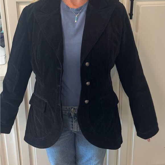 Armor Jeans black velvet jacket sz XL - Picture 8 of 10